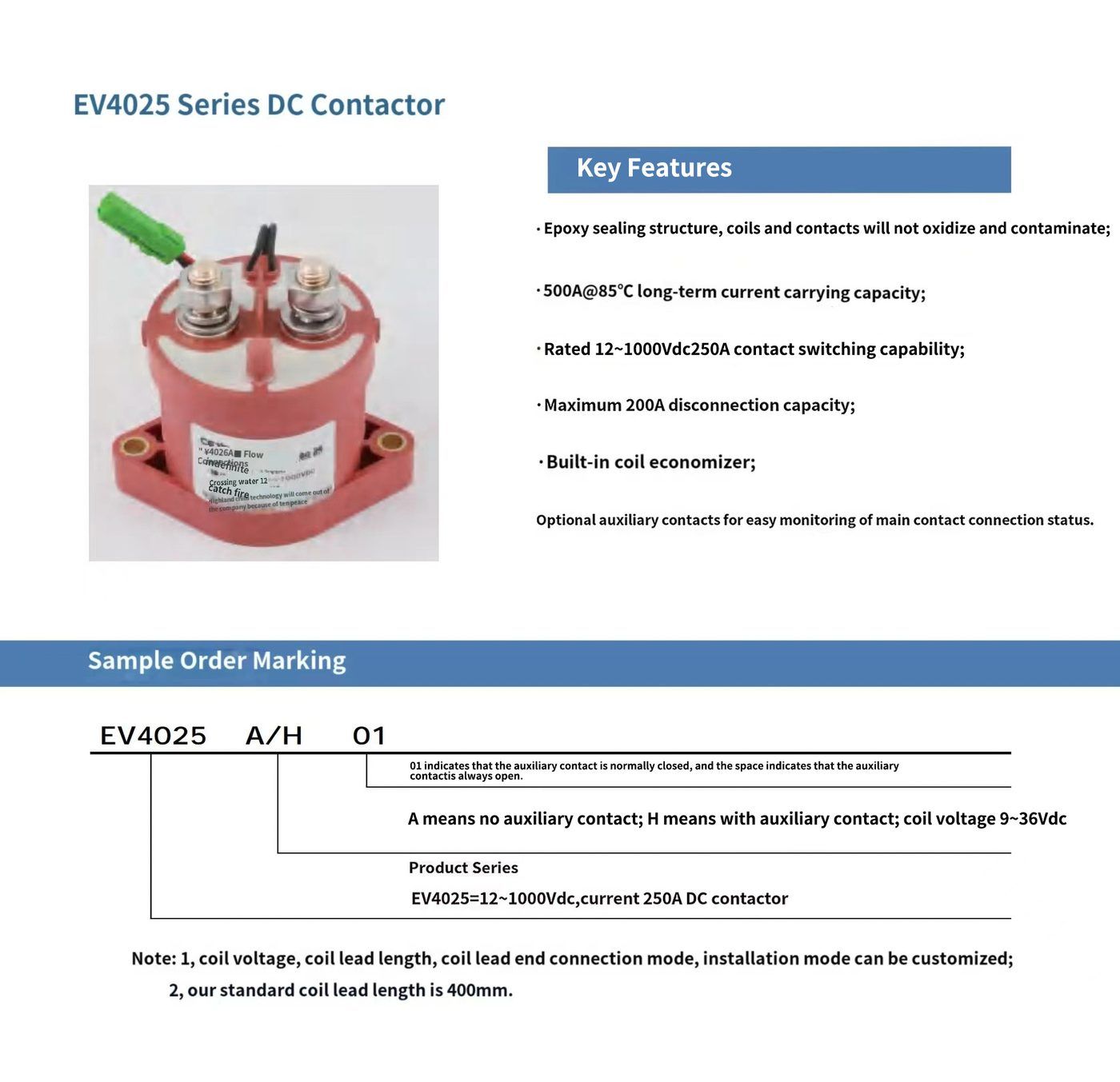 NEEY EV500 DC Contactor