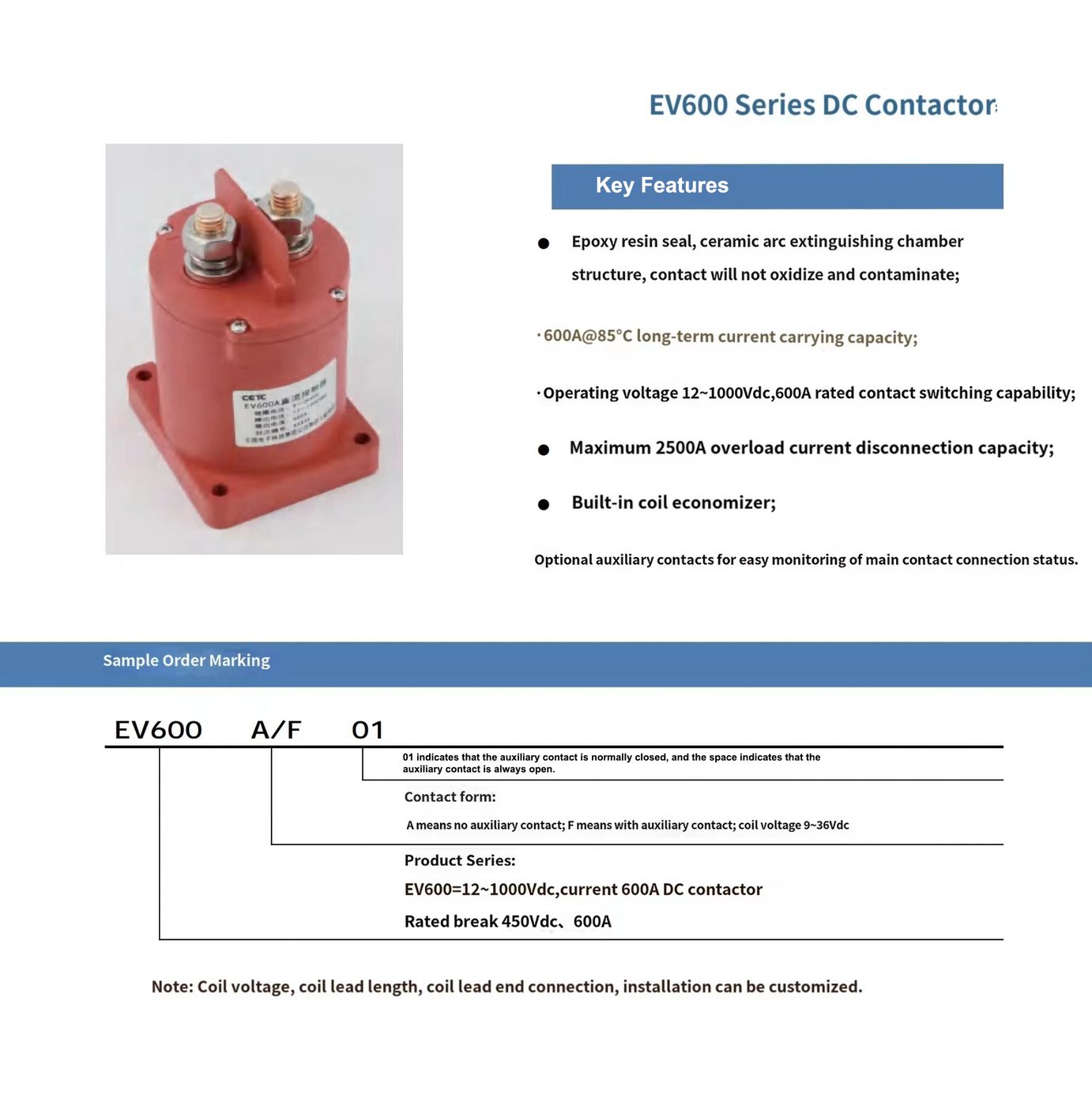 NEEY EV600 DC Contactor